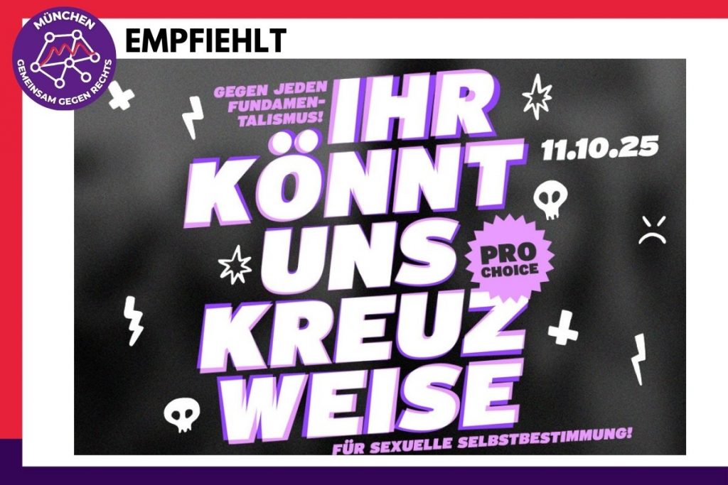 GgR-empfiehlt Sharepic zum ProChoice-Protest gegen den 1000-Kreuze Marsch in München